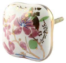 Pink Flower Square Ceramic Drawer Knob Online